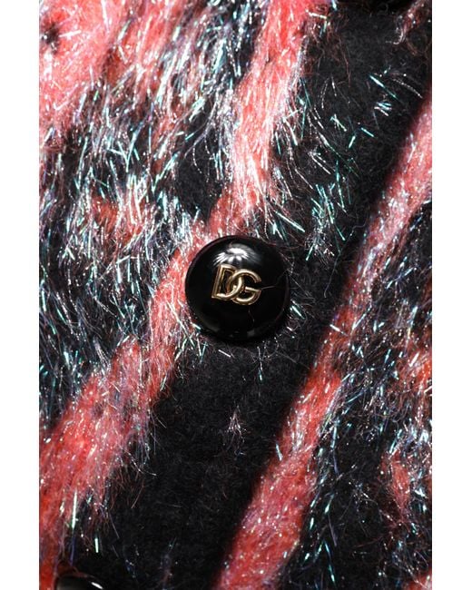 Dolce & Gabbana Red Mohair Wool Button Down Cardigan Sweater