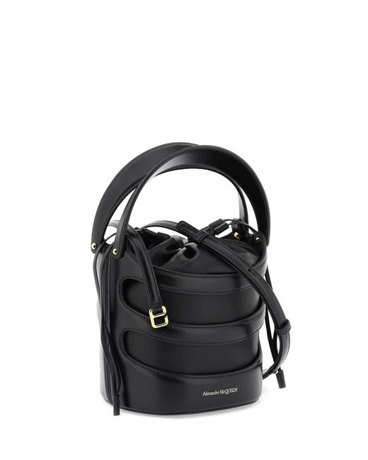 Alexander McQueen Black Bucket Bag By