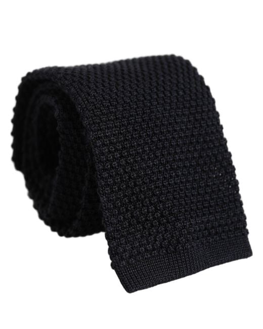 Dolce & Gabbana Men Black 100% Silk Adjustable Men Tied Necktie Tie for men