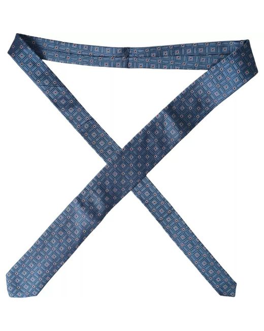 Dolce & Gabbana Blue Geometric Pattern Silk Necktie for men