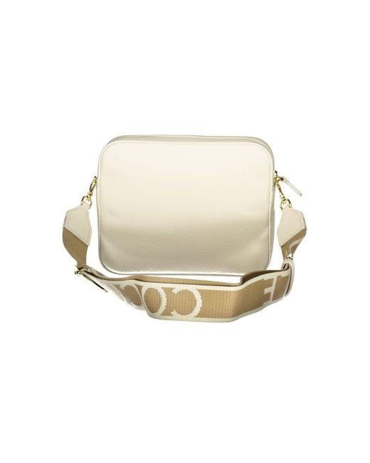 Coccinelle Natural Bianco Leather Handbag