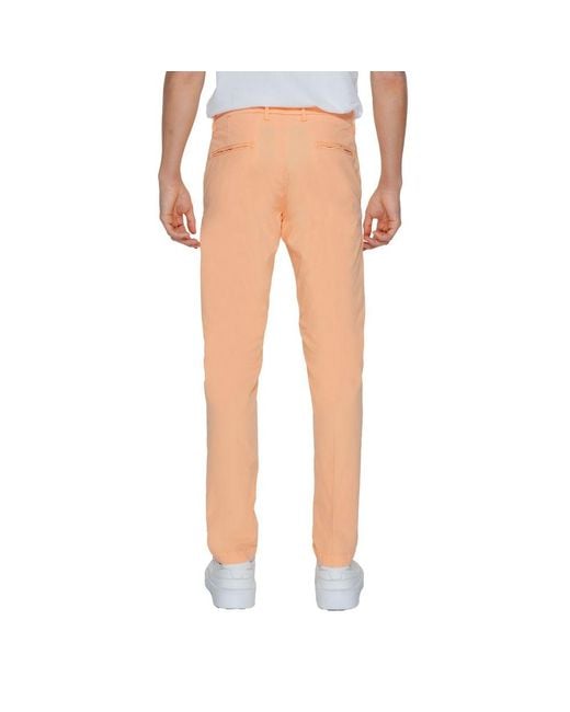 Borghese Multicolor Orange Cotton Chino Pants for men