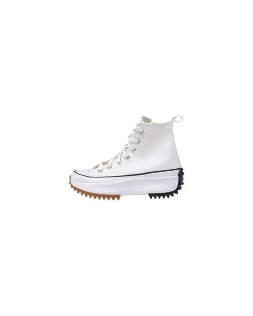 Converse White Fabric High Top Sneakers