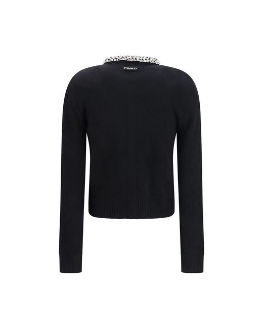 Pinko Black Wool Oves Aries Cardigan