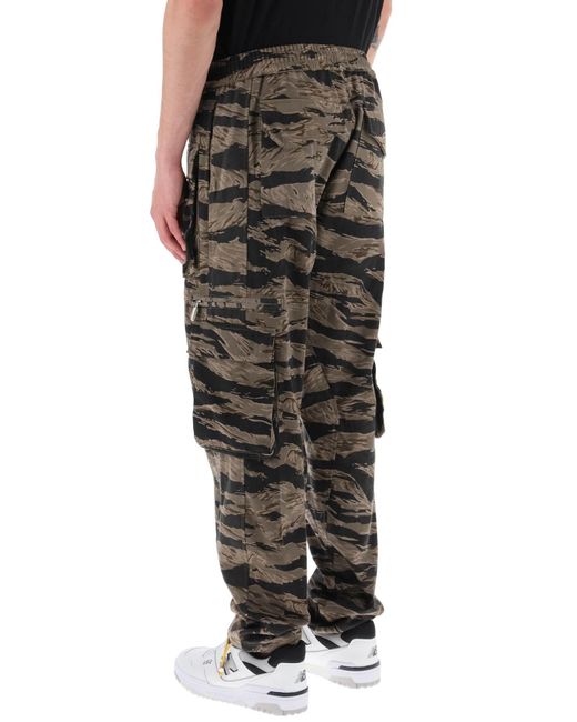 Rhude Gray Cargo Pants With 'tiger Camo' Motif All-over for men