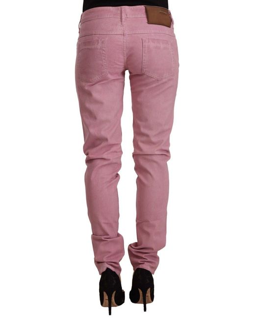 Acht Red Cotton Slim Fit Denim Skinny Jeans