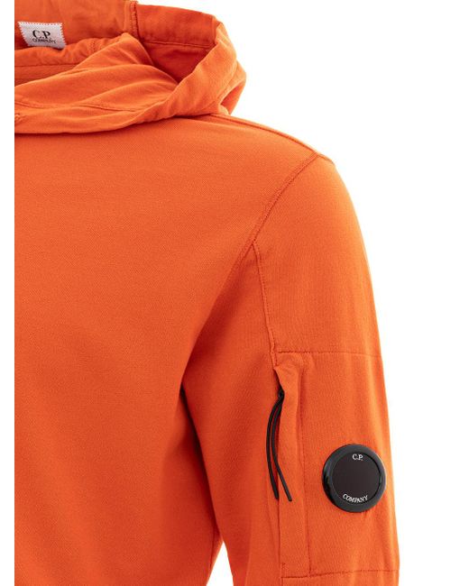 C P Company Orange Zip Up Hoodie for men