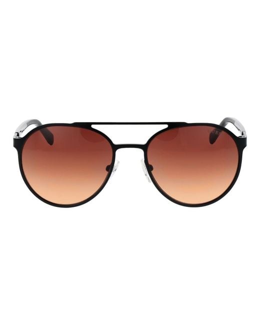 Guess Brown Metal Sunglasses for men