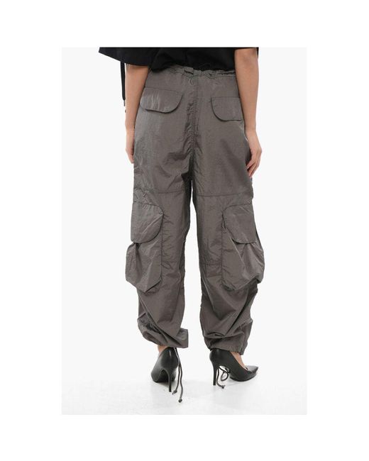 Entire studios Gray Nylon Freight Cargo Pants With Drawstring Waist