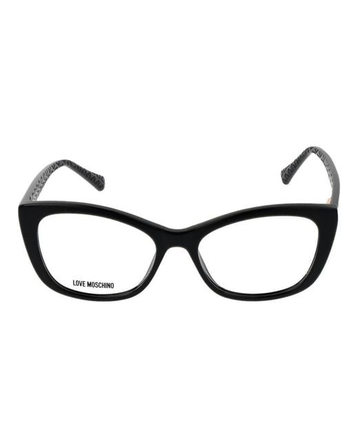 Love Moschino Black Cellulose Propionate Glasses (Frames) Accessory