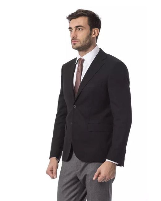 Billionaire Italian Couture Blue Black Wool Men's Blazer for men