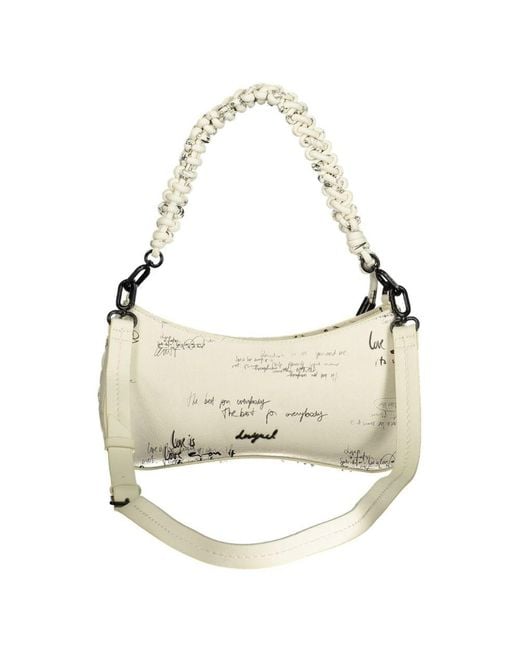 Desigual Metallic Bianco Poliuretano Handbag