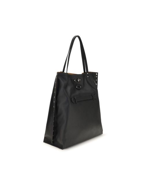 Zanellato Black Calf Leather Bos Taurus Shoulder Bag