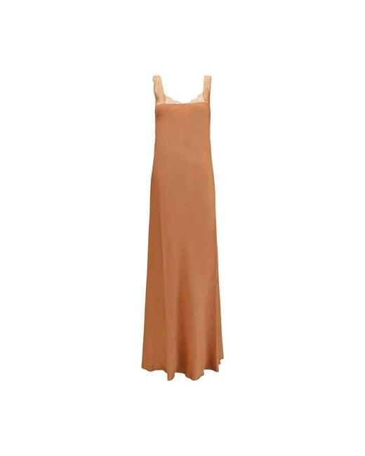 Forte_forte Brown Beige Acetate Long Dress