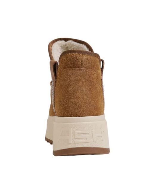 Ash Brown Suede Leather Ankle Boots