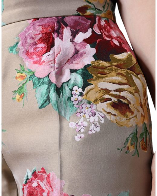 Dolce & Gabbana Floral Jacquard High Waist Tapered Pants