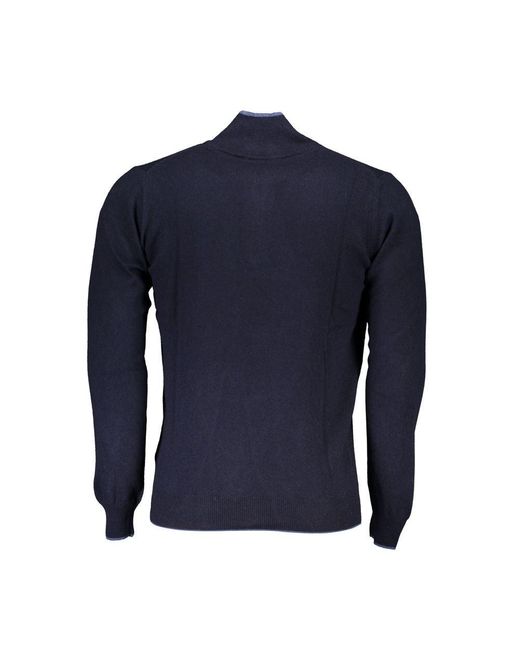 North Sails Blue Chic Turtleneck Half-Zip Sweater With Contrast Detailing for men