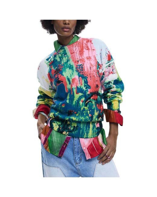 Desigual Red Marabou Sweatshirt
