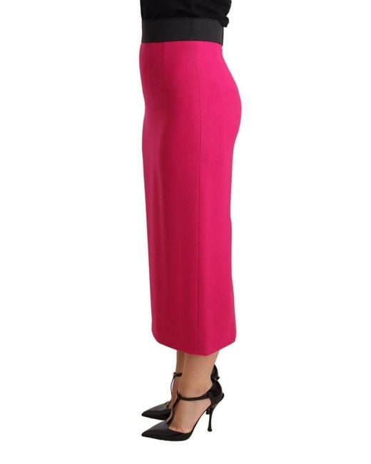 Dolce & Gabbana Pink Elegant High-Waisted Pencil Skirt