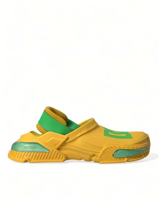 Dolce & Gabbana Yellow Rubber Clogs Slippers Shoes for men