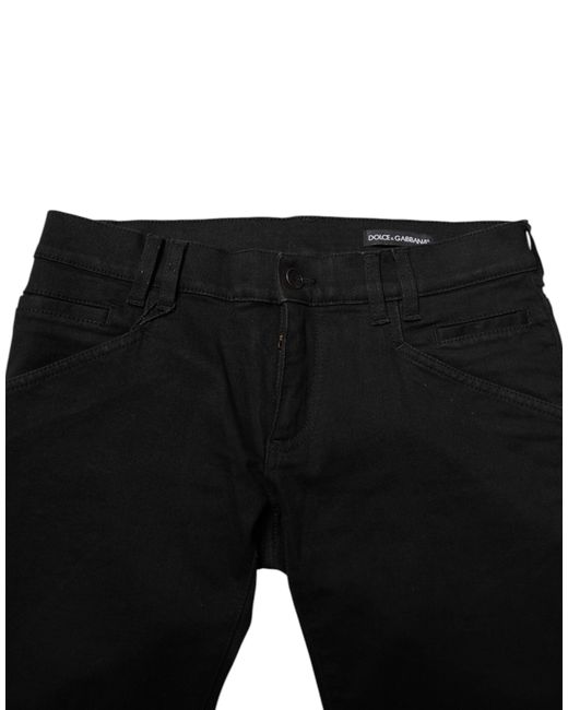 Dolce & Gabbana Black Cotton Skinny Men Denim Jeans for men