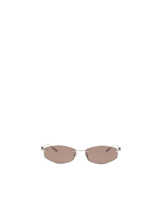 Balenciaga Pink Silver Metal Sunglasses for men