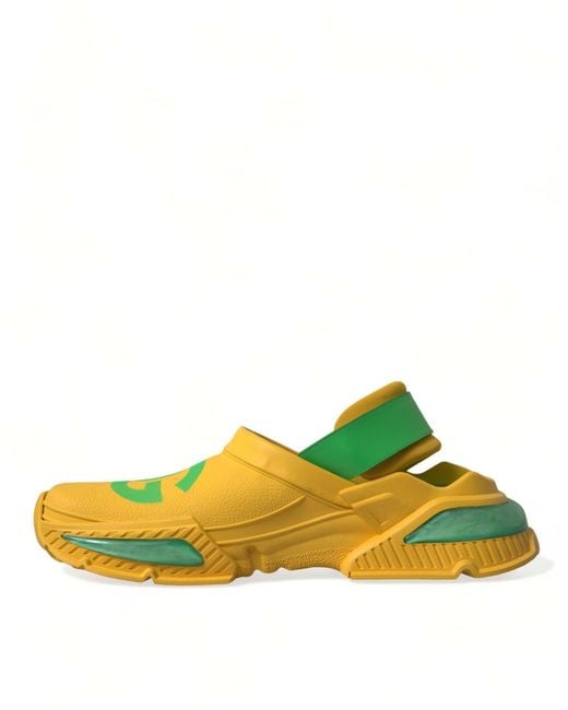 Dolce & Gabbana Yellow Rubber Clogs Slippers Shoes for men