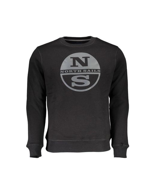 North Sails Black Cotton Men Sweatshirt for men