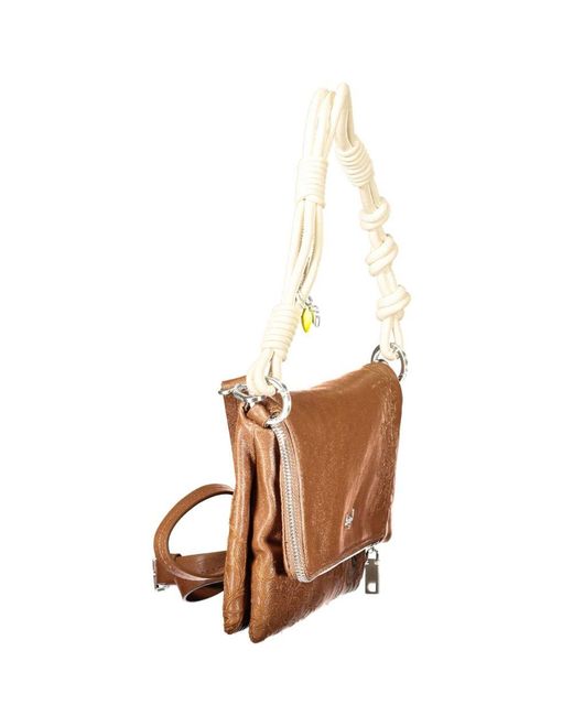 Desigual Brown Marrone Polyurethane Handbag