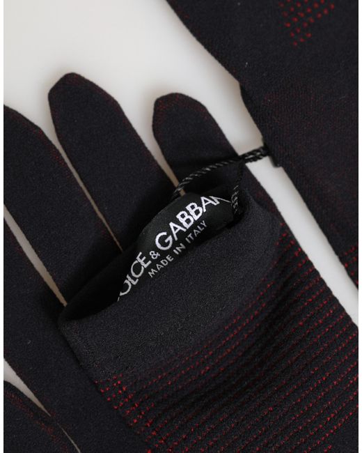 Dolce & Gabbana Black Dg Logo Cotton Hands Mitten Gloves Co+03 for men
