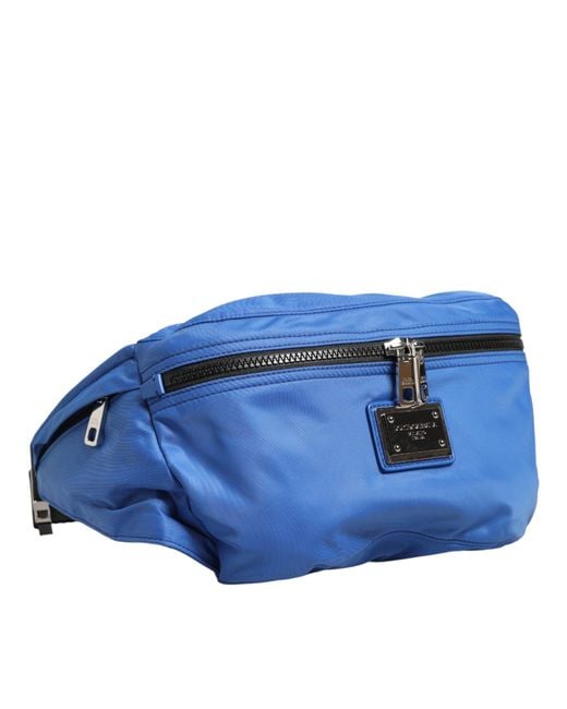 Dolce & Gabbana Blue Logo Plaque Nylon Waist Fanny Pack Borse Bag Ny+Pa+05Lf for men