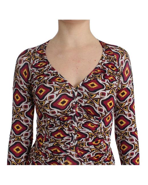 Gianfranco Ferré Multicolor Longsleeved Viscose Shift Dress