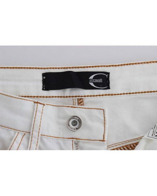 Roberto Cavalli White Chic Slim Fit Denim