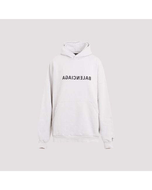 Balenciaga Off White Cotton Large Fit Hoodie