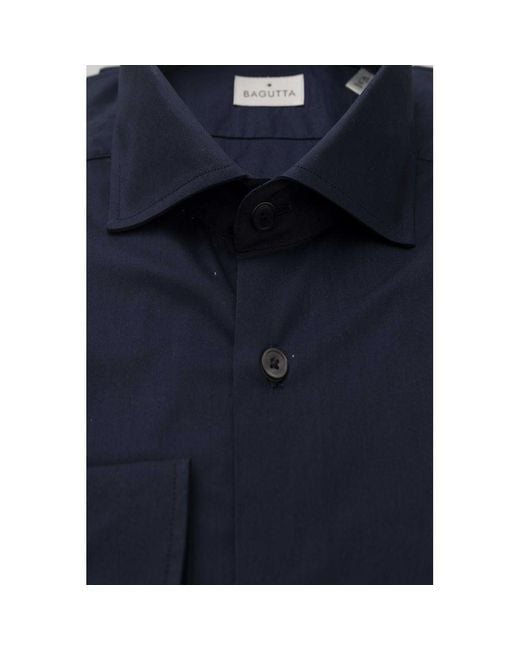 Bagutta Blue Cotton Shirt for men