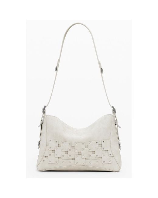 Desigual Gray Beige Polyurethane Shoulder Bag
