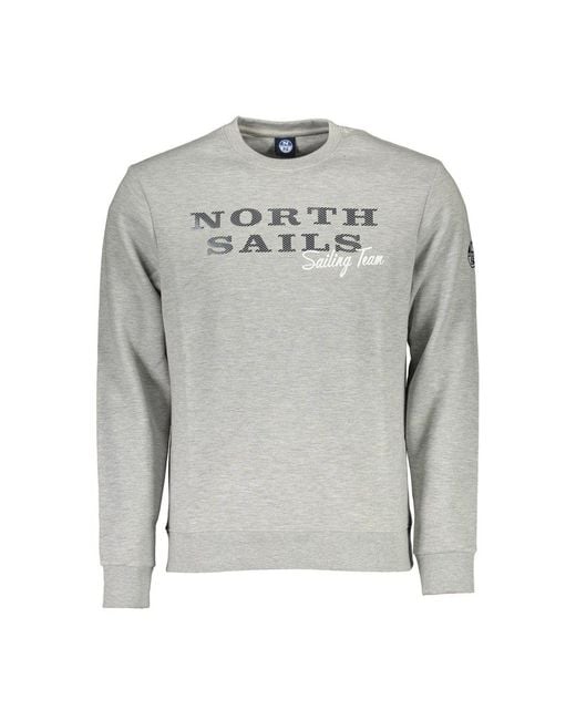 North Sails Gray Cotton Sweater for men