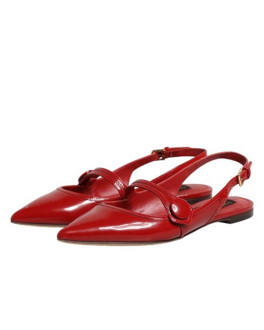 Dolce & Gabbana Red Ballerina Shoes