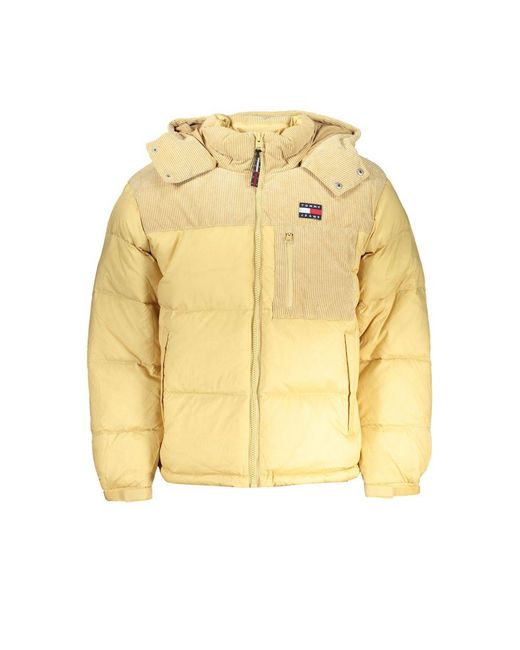 Tommy Hilfiger Yellow Elegant Long Sleeve Jacket With Hood for men