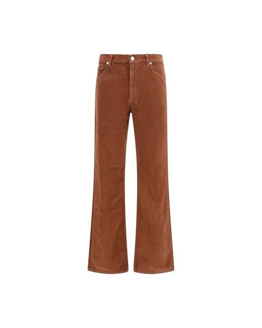 Haikure Brown Cotton Casual Pants