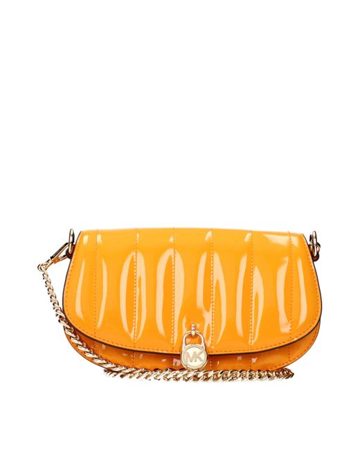 Michael Kors Orange Mila Patent Leather Crossbody Bag