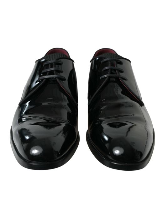 Dolce & Gabbana Black Calfskin Leather Derby Dress Shoes for men