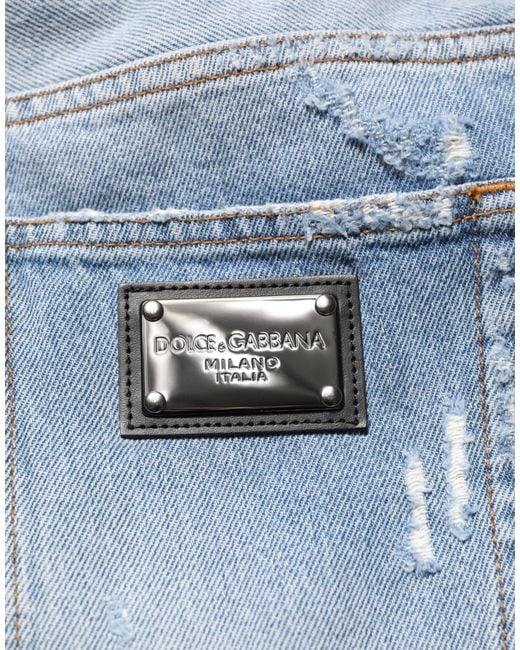 Dolce & Gabbana Blue Distressed Denim Jeans for men