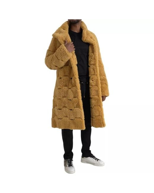 Bottega Veneta Yellow Single-Breasted Coats for men