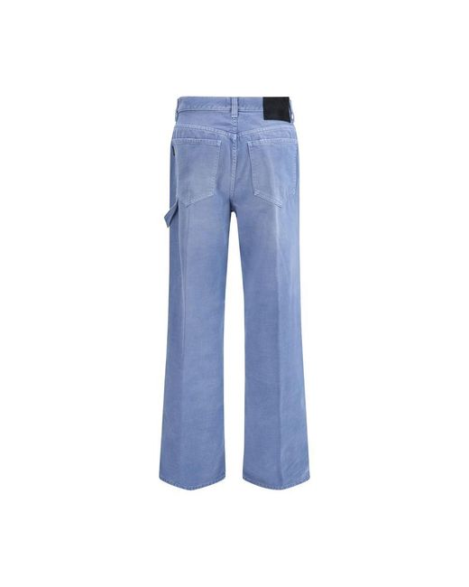 Haikure Blue Cotton Relaxed Fit Jeans
