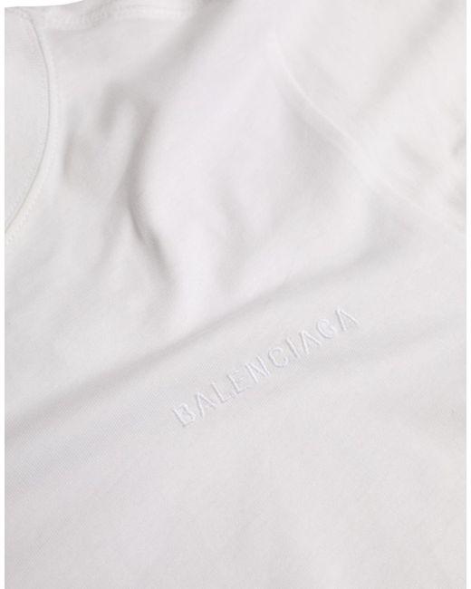 Balenciaga White Cotton Crew Neck Short Sleeves T-Shirt (Pre-Owned)