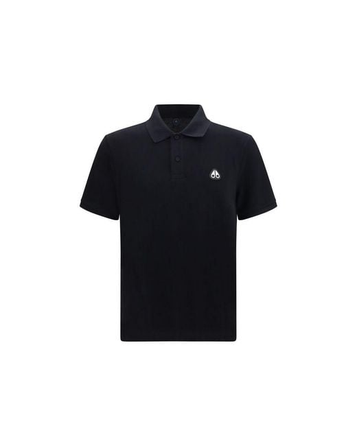 Moose Knuckles Black Cotton Polo Shirt for men
