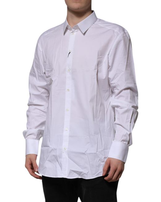 Dolce & Gabbana Purple Cotton Long Sleeves Formal Shirt for men