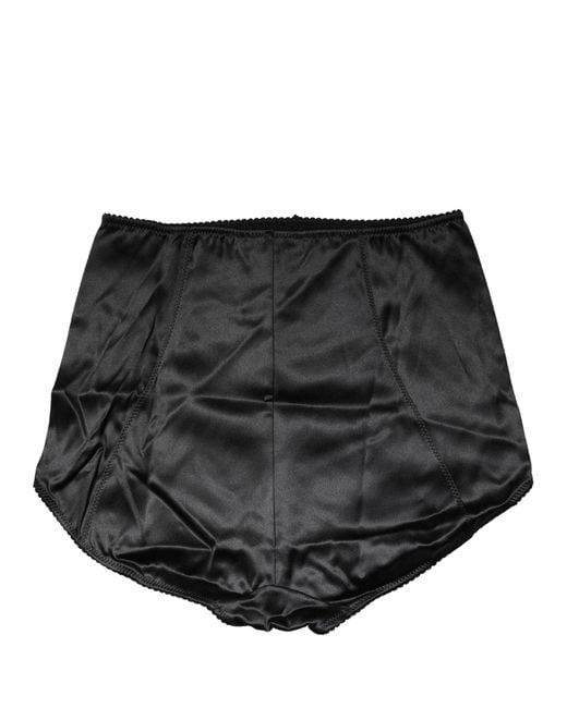 Dolce & Gabbana Black Silk Blend High Waist Girdle Panty Underwear