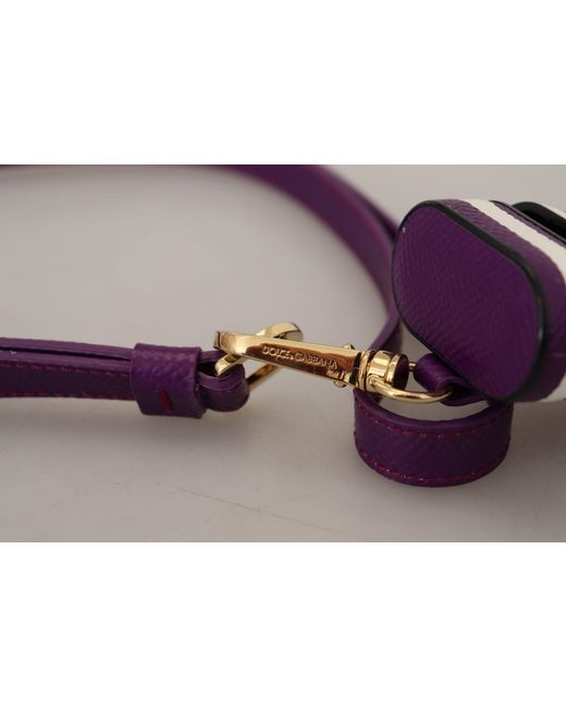 Dolce & Gabbana Purple Chic Leather Airpods Case